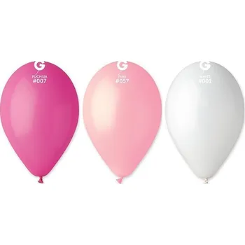 Balónek Balónek, fuchsiová/růžová/bílá, 26 cm, 10 ks/balení, 10200009-PINK