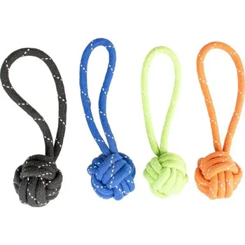 Hračka pro psa Hračka lano Míč uzel s poutkem mix 44 cm Duvo+