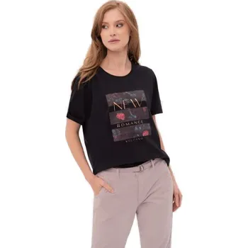 Dámské tričko Dámské triko s krátkým rukávem VOLCANO-ROMANCE-600-NAVY Modrá S