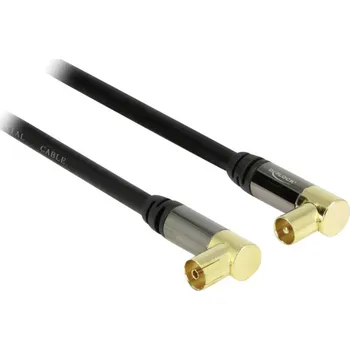 Elektrická zásuvka Delock antény, SAT kabel [1x anténní zástrčka 75 Ω - 1x anténní zásuvka 75 Ω] 1.00 m 85 dB pozlacené kontakty černá