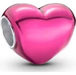 Přívěsek PANDORA Metalické růžové srdce 793337C03