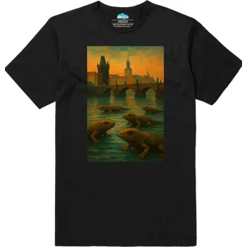 Pánské tričko Pánské tričko Vynoření mloků Válka s mloky (Velikost: 4XL, Barva: Černá)