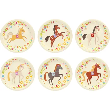 Talíř Party Pal Papírové talíře s motivem koní, 18cm, 6ks