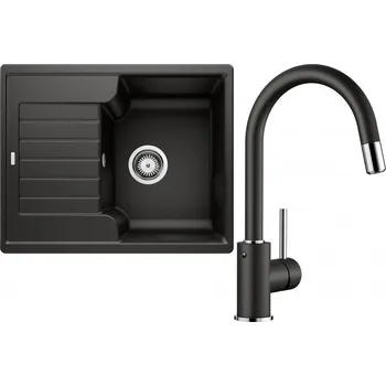 Granitový dřez Set RS Blanco Zia 40 S + Blanco Mida-S (černá + černá)