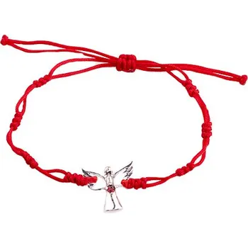 Náramek granát - náramek se šňůrkou - anděl (9194)