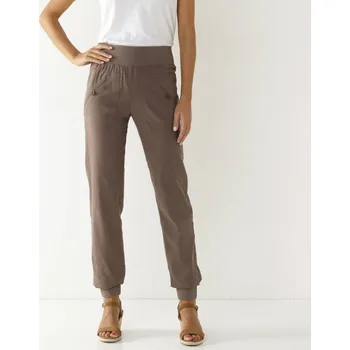 Dámské kalhoty Dlouhé kalhoty zakončené pružnými lemy ledově kaštanová 54