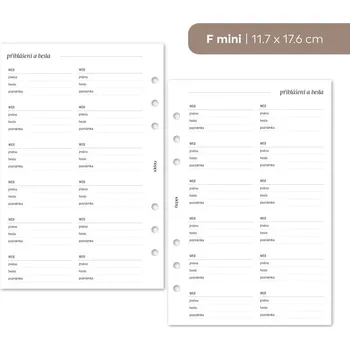Kancelář Fleppi Náplň do diáře - Přihlášení a hesla Vyberte velikost náplně: F mini