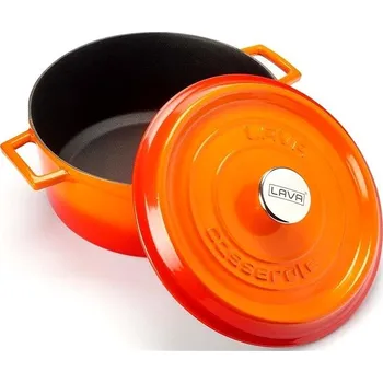 Hrnec LAVA Metal Hrnec litinový kulatý, oranžový, obsah 6,7 l, 28 cm