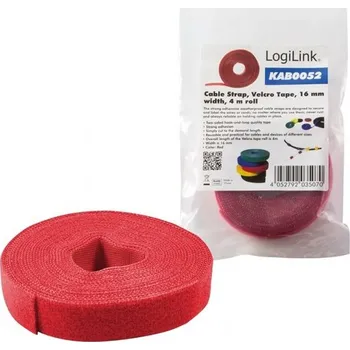 kabelová chránička Logilink organizátor kabelů, Velcro páska, 4m, červený KAB0052