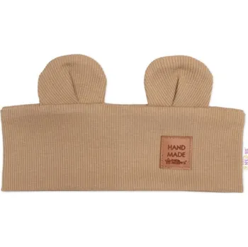Módní doplněk Čelenka Teddy s oušky pro děti Hand Made - hnědá, béžová, Velikost koj. oblečení 104/128 (4-8l)