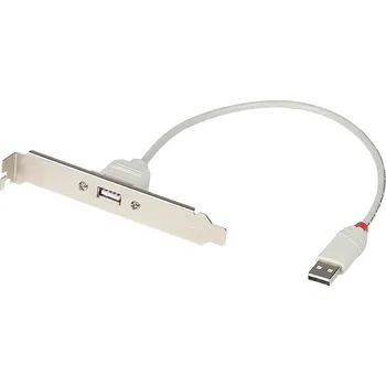 Elektrická zásuvka LINDY USB adaptér [1x USB 1.1 zástrčka A - 1x USB 1.1 zásuvka A] USB PC Back Plate 0.3 m