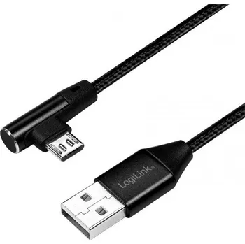 USB hub Logilink micro USB 1.0m úhlový černý