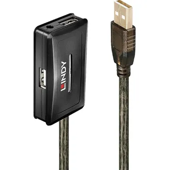 Elektrická zásuvka LINDY USB kabel USB 2.0 USB-A zástrčka, USB-A zásuvka, USB-A zásuvka, USB-A zásuvka, USB-A zásuvka 10.00 m šedá 42635