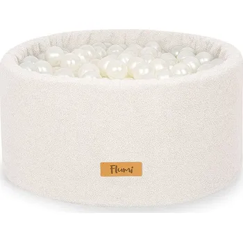 Dětský bazének Flumi Bazének s míčky 200 ks bouclé krémový, perlové míčky