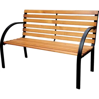 Zahradní lavice M.A.T. GROUP Lavička zahradní 122x60x79cm ocel ČER/dřevo FSC