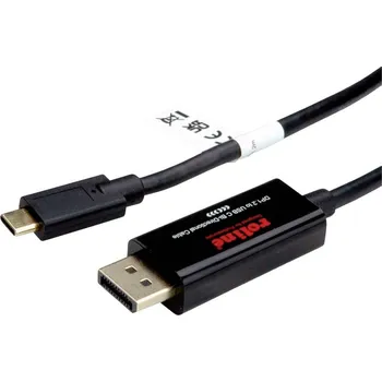 Elektrická zásuvka Roline 11.04.5958 USB-C® / DisplayPort adaptér [1x USB-C® zástrčka - 1x zástrčka DisplayPort] černá 4K UHD 2.00 m
