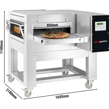 Pec na pizzu G.Gastro Elektrická průchozí pec - 1670x2150mm - digitální - šířka pásu: 800m - vč. podstavce