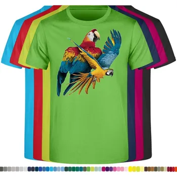 panske-levne-bavlnene-tricko-digi-potisk-let-papousku Barva: Lime - limetková, velikost: 4XL