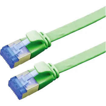 Value 21.99.2143 RJ45 síťové kabely, propojovací kabely CAT 6A F/UTP 3.00 m zelená stíněný, plochý, pozlacené kontakty 1