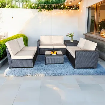 Zahradní sestava Velký zahradní sofa set s boxem na polstry Avenberg ENCANTA