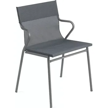 Profi venkovní židle s područkami HORIZON 12 ks šedý rám BatylineDUO šedá Storm