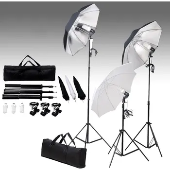 Sada nářadí vidaXL Marketos Sada studiových světel 24 wattů se stativy a deštníky