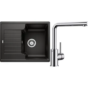 Granitový dřez Set RS Blanco Zia 40 S + Blanco Mila (černá + chrom)