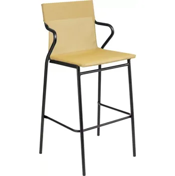 Profi venkovní vysoká židle s područkami HORIZON 2 ks černý rám BatylineDUO žlutá Safran