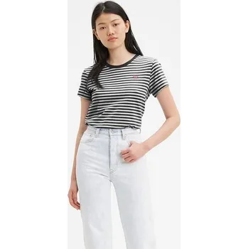 Dámské oblečení LEVI'S® THE PERFECT TEE - DÁMSKÉ TRIKO -ČERNOBÍLÉ PRUHY L