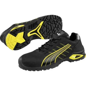 Pracovní obuv PUMA Safety Sicherheitshalbschuh S3 AMSTERDAM Gr.40 schwarz/gelb, Nubukleder, Alukappe 642710-40 bezpečnostní obuv S3, v