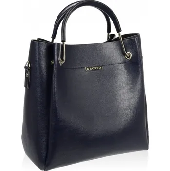 Kabelka Modrá elegantní dámská kabelka se stříbrnými doplňky GROSSO