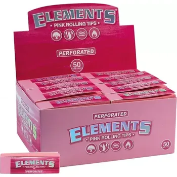 Filtry ELEMENTS PINK tips - perforované, růžové - 50 filtrů | box 50 ks (Stylové růžové filtry ELEMENTS PINK, 50 filtrů v jednom balení.)
