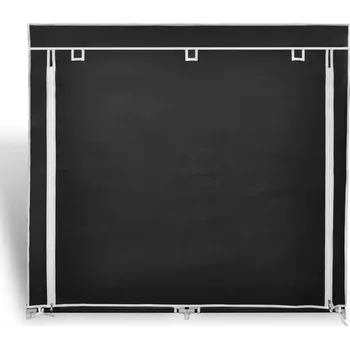 Botník Látková skříň na boty s krytem, 115 x 28 x 110 cm, černá