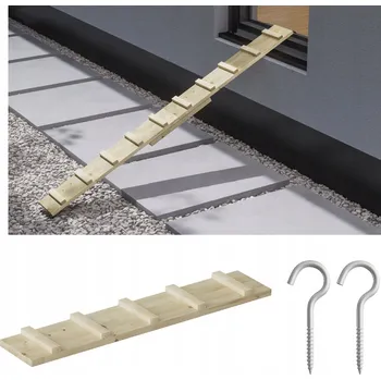 Železářství DŘEVĚNÝ ŽEBŘÍK SCHODY PRO KOČKY 1M + HÁČKY