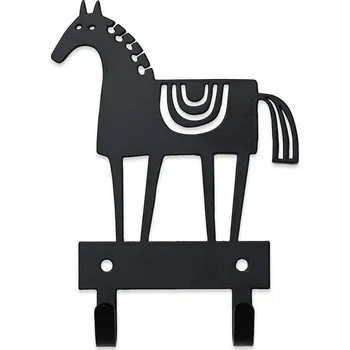 věšák na klíče Kovový věšák na zeď Horse black 14x10,5, Bengt & Lotta Švédsko