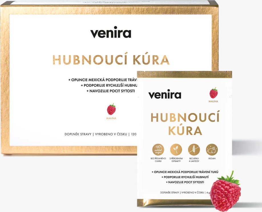 VENIRA hubnoucí kúra, malina, 30 sáčků, 120 g