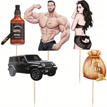 Obraz Id_5032 TOPPERY PÁNSKÉ SADY NA DORT PRO MUŽE NAROZENINY DORT AUTO WHISKY PENÍZE