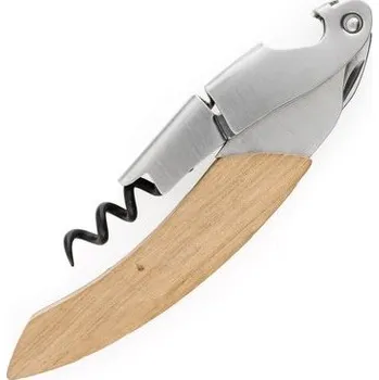 Stolování Otvírák na víno LigneW Origine dvoufázová dřevěná vývrtka na víno ze sudu, Broušené dřevo