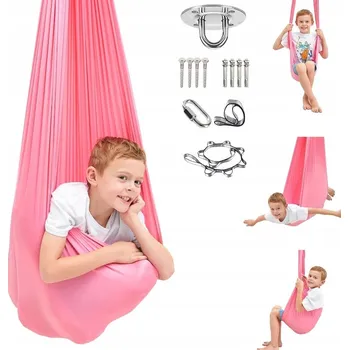 Dětská houpačka SENZORICKÁ HOUPAČKA PRO DĚTI HAMAKA TERAPEUTICKÁ HOUPAČKA 280 CM