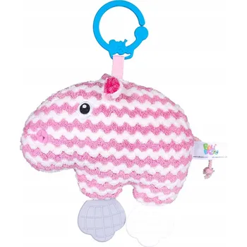 Hračka pro kojence Balibazoo Hrošík Zvoneček kousátko s úchytem Růžový