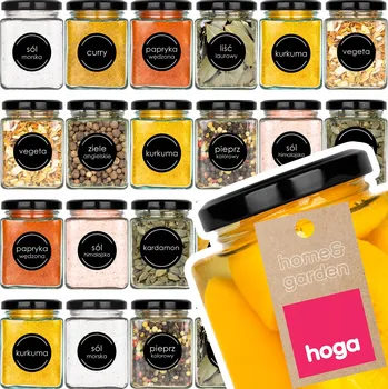 Dóza na potraviny 24x SKLENĚNÁ ZAVAŘOVACÍ SKLENICE ČTVERCOVÁ UZAVÍRATELNÁ NÁDOBA NA POTRAVINY 230ml + ETIKETY