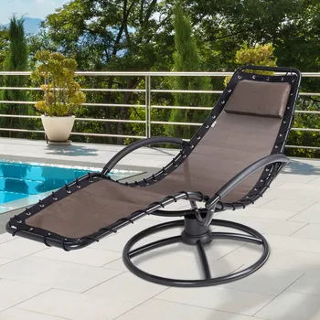 Zahradní lehátko Casaria® Relaxační lehátko Eve s houpací funkcí – barva mocha