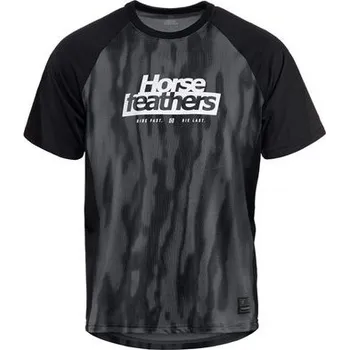 cyklistický dres HORSEFEATHERS Pánský dres s krátkým rukávem HORSEFEATHERS Spike, halftone-black - XXL