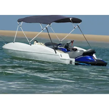 Plachta na motorové vozidlo vidaXL Bimini stříška se 4 oblouky a bočnicemi 243x(185–198)x137 cm [94827] Barva: Modrá