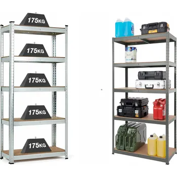 Dílenský regál Kovový regál do skladu Cleo Art, 5 polic, 180x90x40 cm, max. nosnost 175 kg