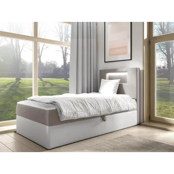 Nábytek Kontinentální jednolůžková postel Junior Ribezo 1, Strana: pravá, Rozměr postele: 80x200, Barva:: ekokoža Soft 017 (biała) + Fresh 01 MIRJAN 5903211202643