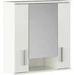 Závěsná skříňka se zrcadlem, matná bílá, LESSY NEW 01