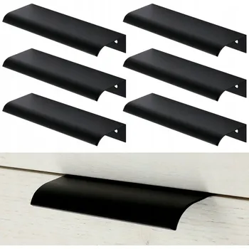 NÁBYTKOVÁ ÚCHYTKA HRANOVÁ ČERNÁ ÚCHYTKA NA ZÁSUVKY ÚCHYTKA NA NÁBYTEK 128MM