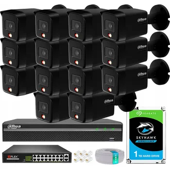 IP kamera Monitorovací sada 8 Mpx Dahua se 14 kamerami IPC-HFW1839TC-BLACK Smart Dual Light