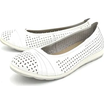 Dámské baleríny Dámské kožené baleríny 9-9-22160-28-160 Caprice bílá Barva: white softnap., Velikost: 41